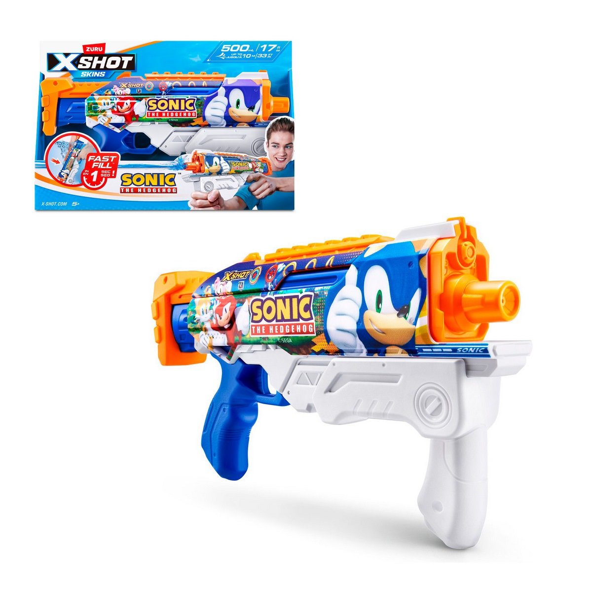 Lanza Agua Hyperload Skins Sonic De 500 Ml Con Sistema De Llenado
