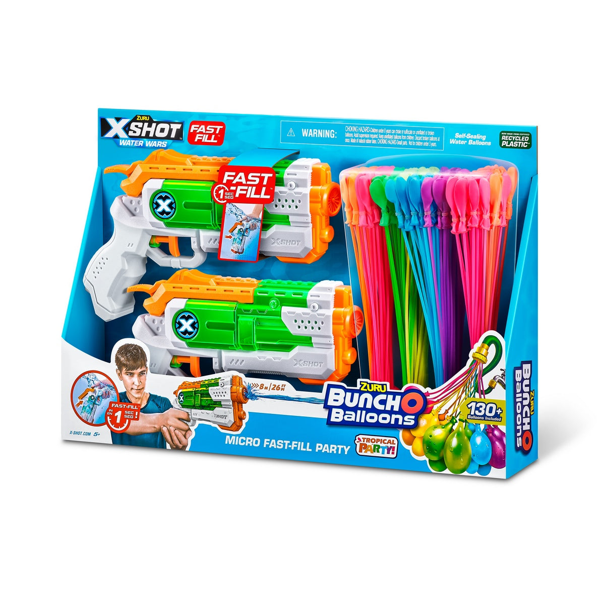 Set 2 Lanzadores De Agua X-Shot Y Globos De Agua Bunch O Balloons De Zuru