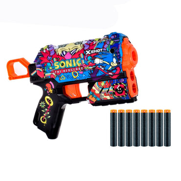 Lanza Dardos Flux Skins Sonic Con 8 Dardos X-Shot - Robotnik