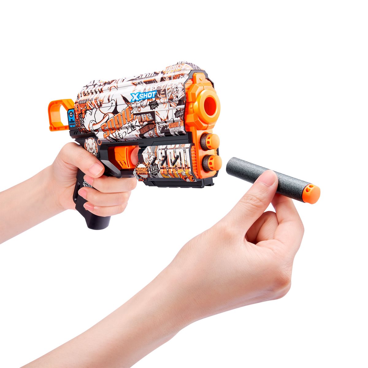 Lanza Dardos Flux Skins Sonic Con 8 Dardos X-Shot - Retro