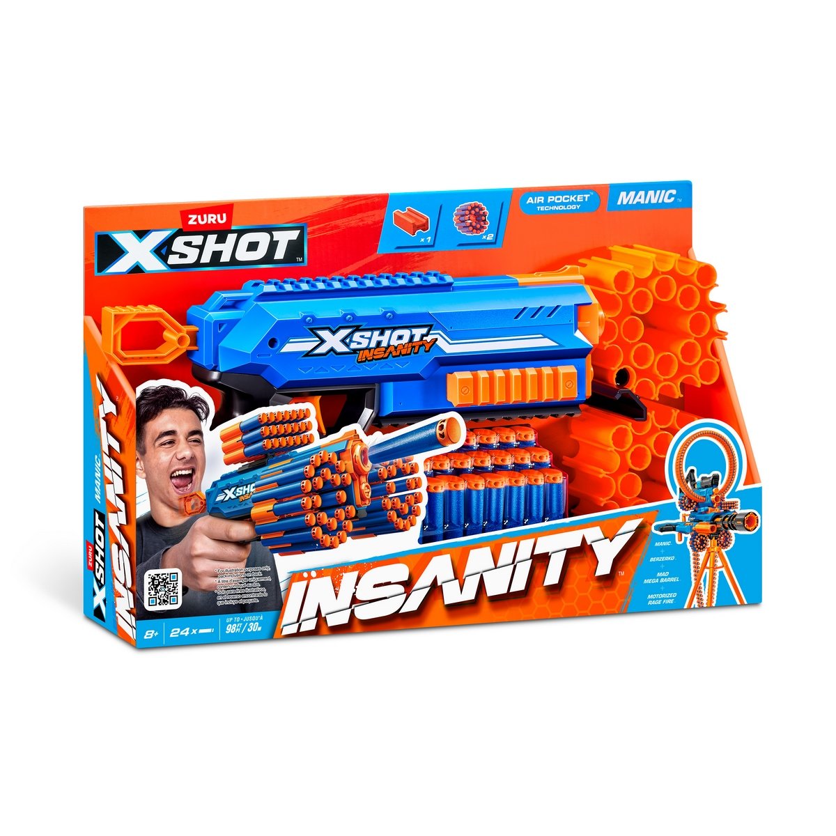 Lanza Dardos Insanity Manic Con 24 Dardos X-Shot