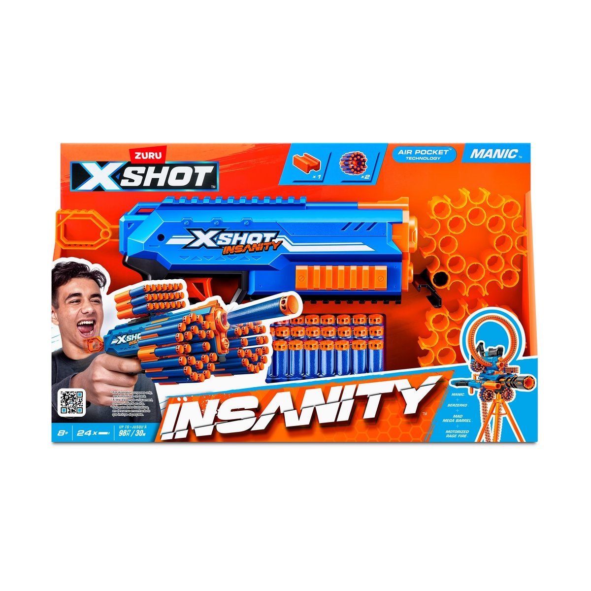 Lanza Dardos Insanity Manic Con 24 Dardos X-Shot