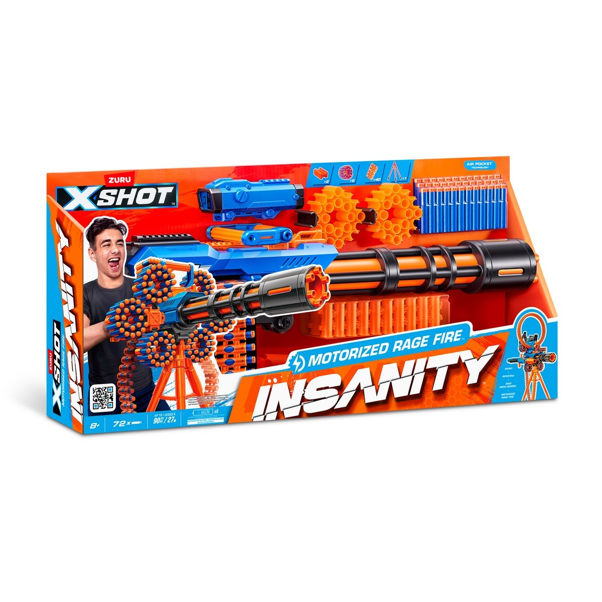 Lanza Dardos Insanity Furia Motorizada Con 72 Dardos X-Shot
