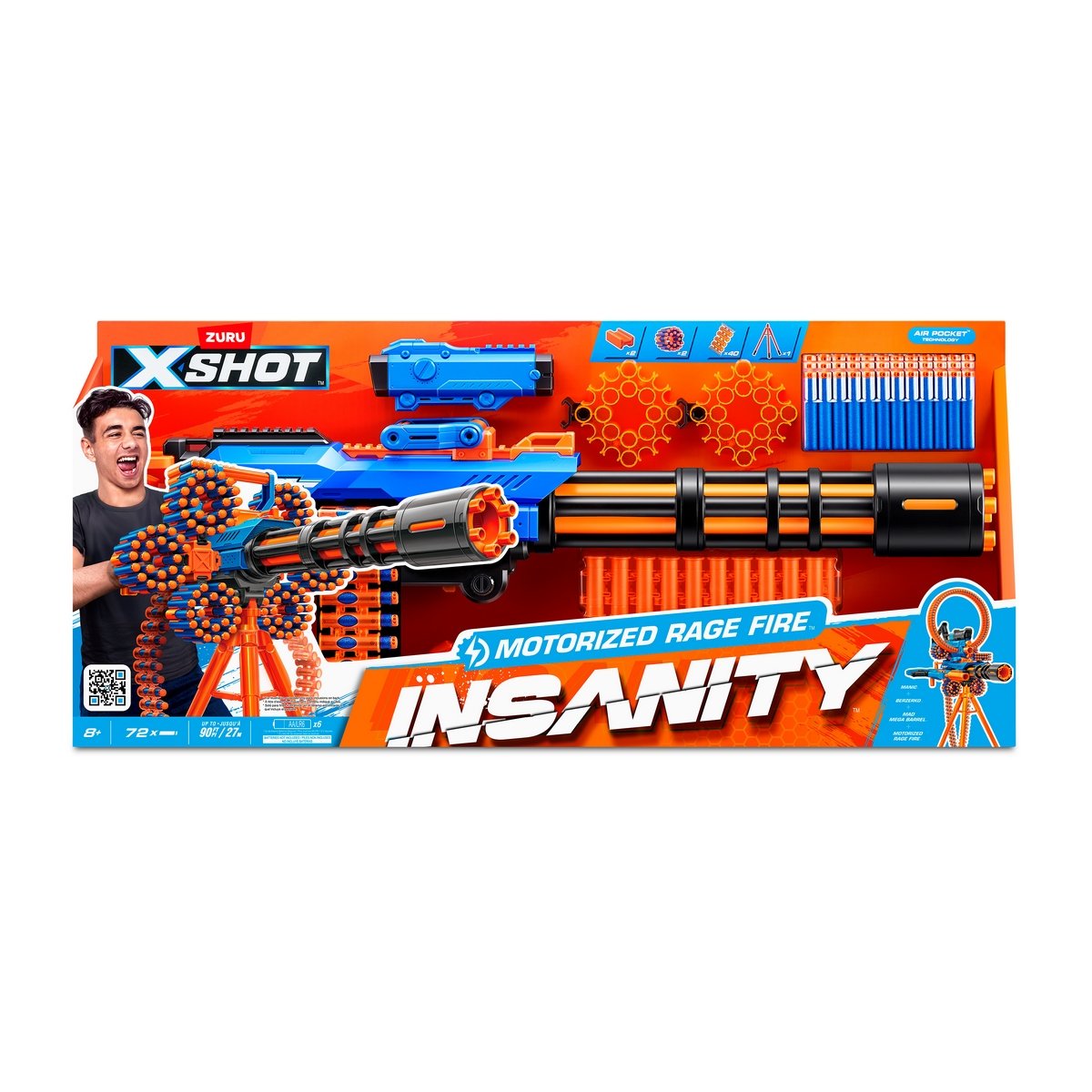 Lanza Dardos Insanity Furia Motorizada Con 72 Dardos X-Shot