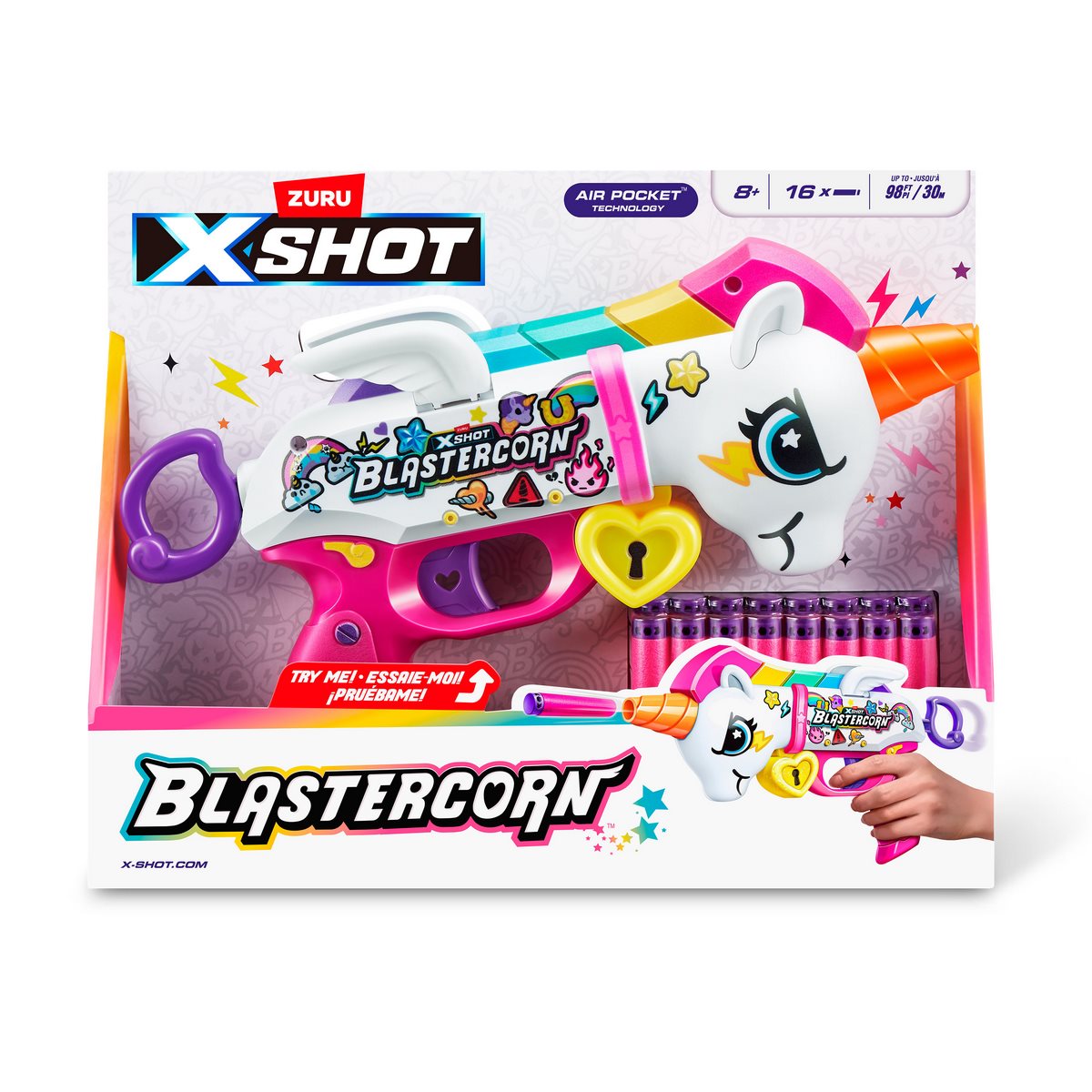 Lanza Dardos Unicornio Skins Con 16 Dardos X-Shot