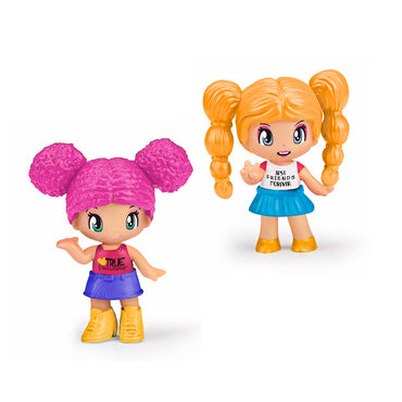 Pack 2 Muñecas Mejores Amigas Pinypon - Cabello Amarillo Y Cabello Rosado