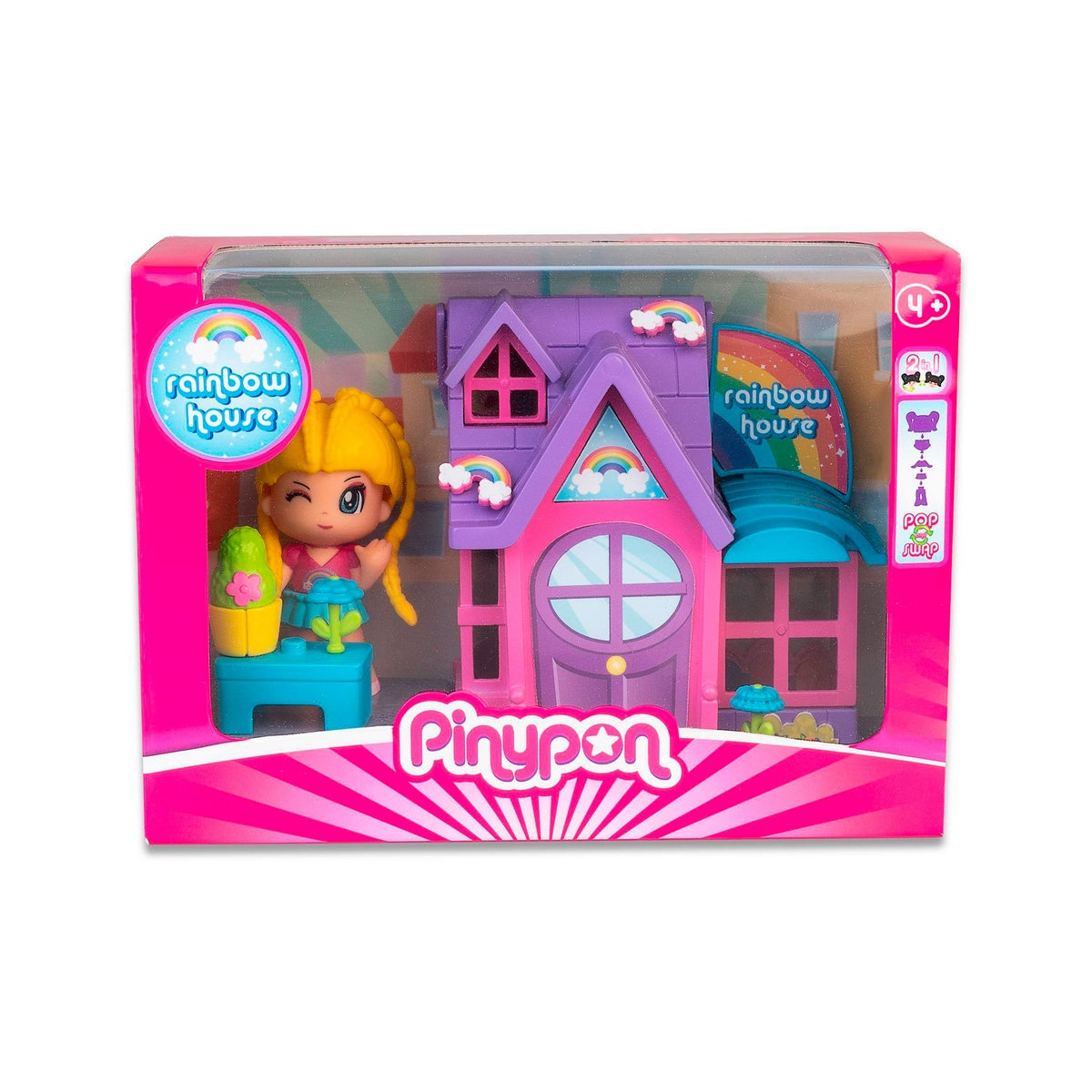 Casita Con Muñeca Y Accesorios Pinypon - Casita Morada