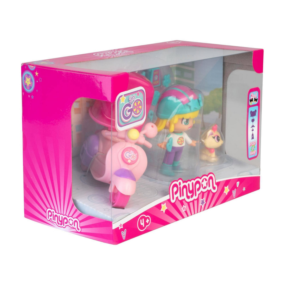 Muñeca De 8 Cm Con Vehiculo Vamos De Pinypon - Motoneta
