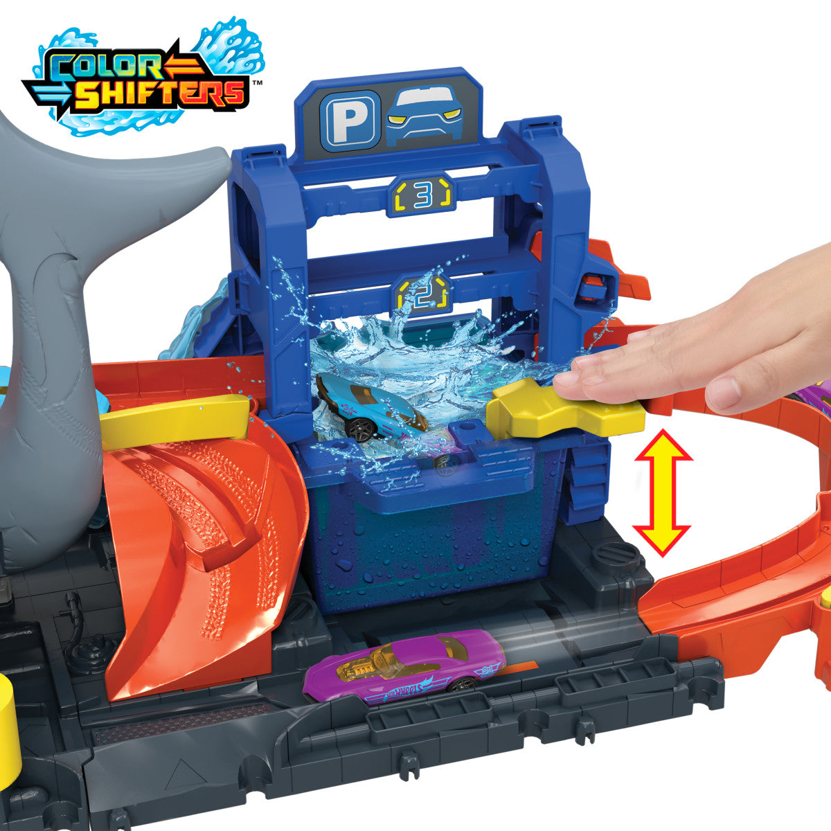 Hot Wheels City Pista Juguete Lavado De Autos Mega Tiburón