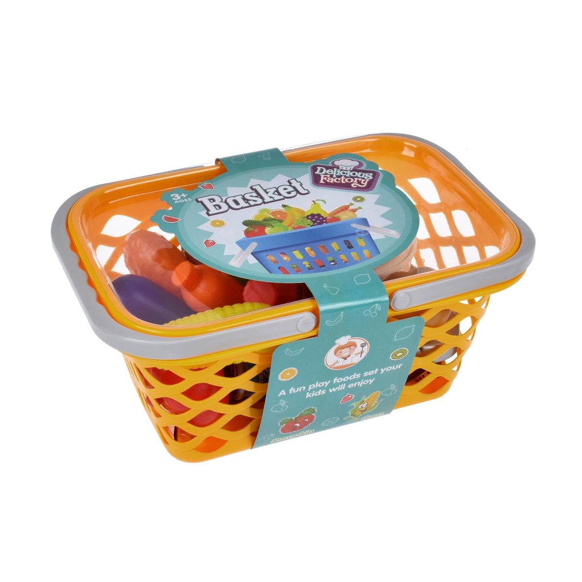 Canasto Con Frutas Y Alimentos - Naranja