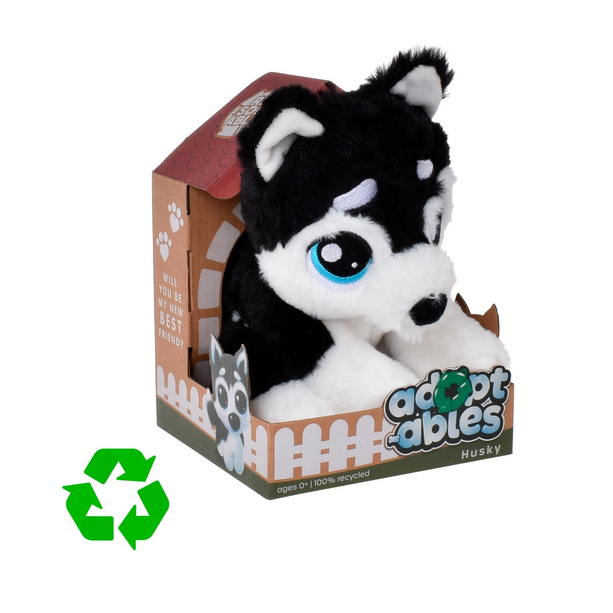 Perro Peluche Material Reciclado Resoftables - Husky