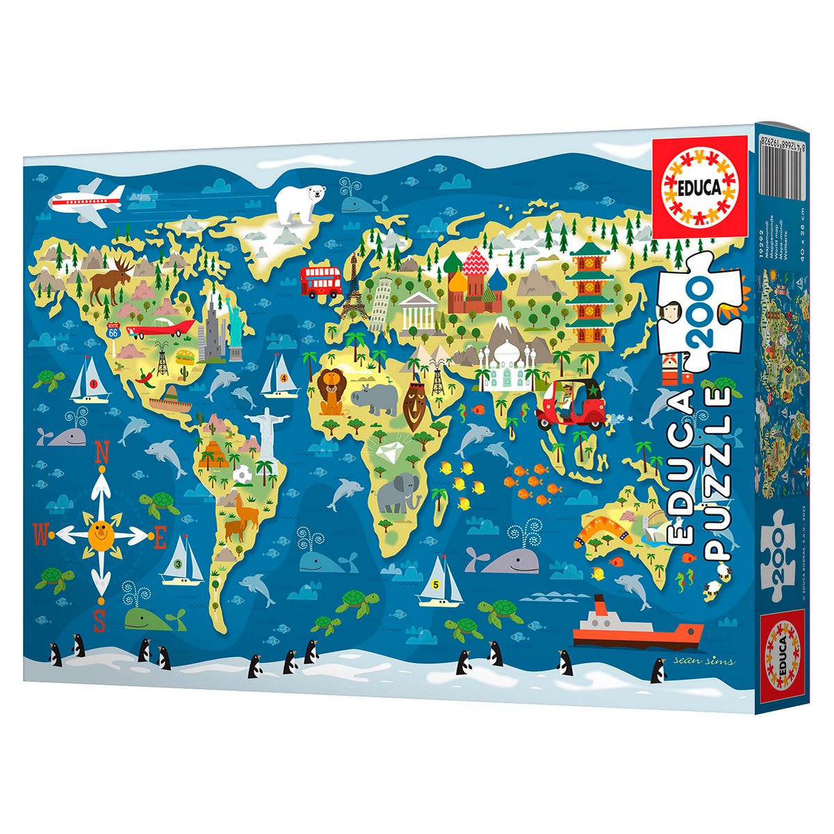 Puzzle 200 Piezas Mapa Del Mundo Educa