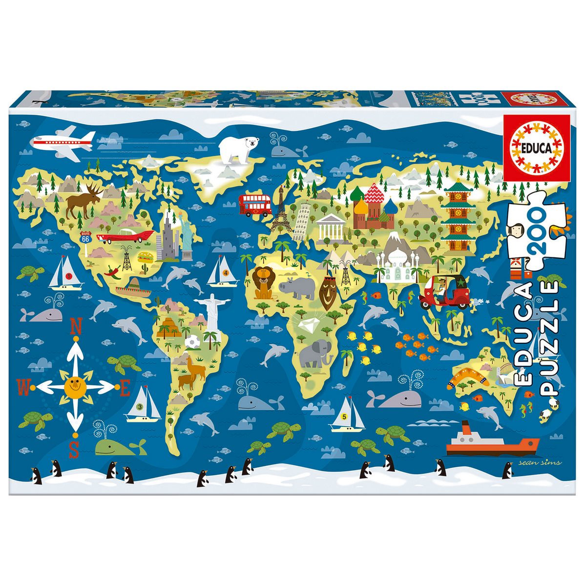 Puzzle 200 Piezas Mapa Del Mundo Educa