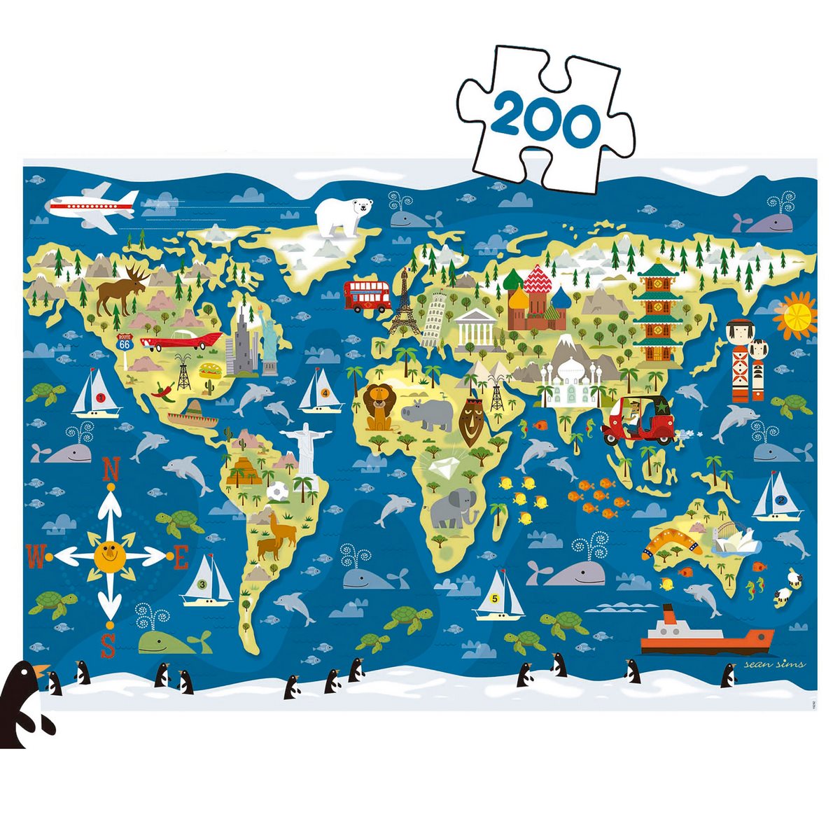 Puzzle 200 Piezas Mapa Del Mundo Educa