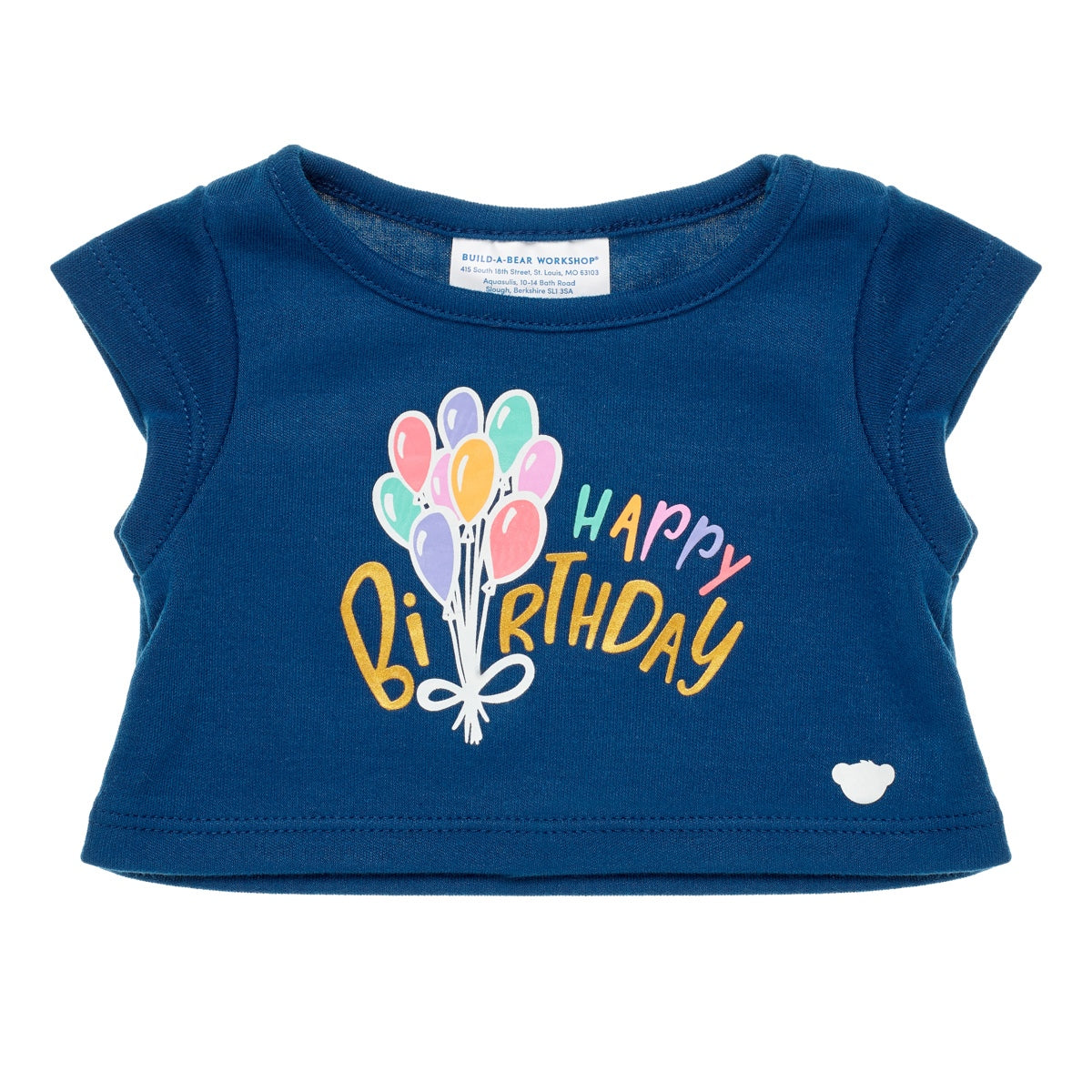Polera Cumpleaños Azul Globos Build-A-Bear