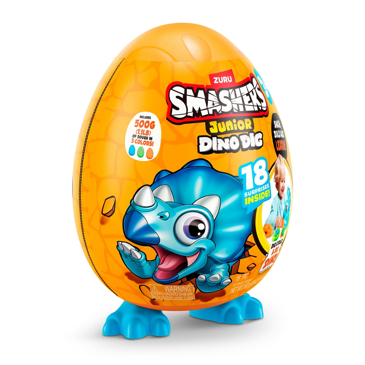 Huevo Con Dinosaurio Para Excavar Smashers Junior De Zuru - Triceratops