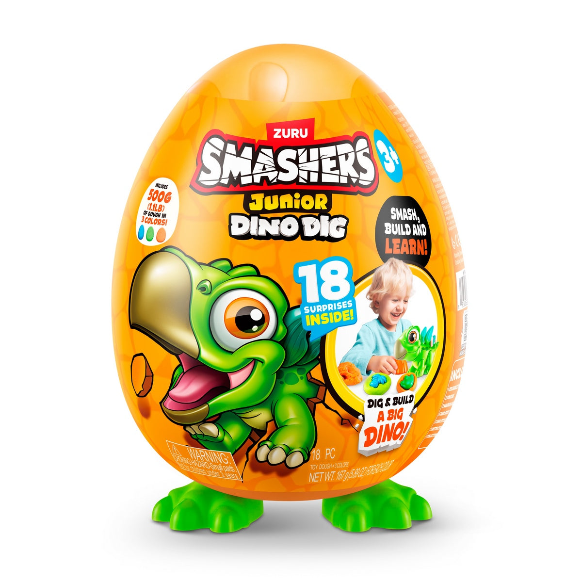 Huevo Con Dinosaurio Para Excavar Smashers Junior De Zuru - Estegosaurio