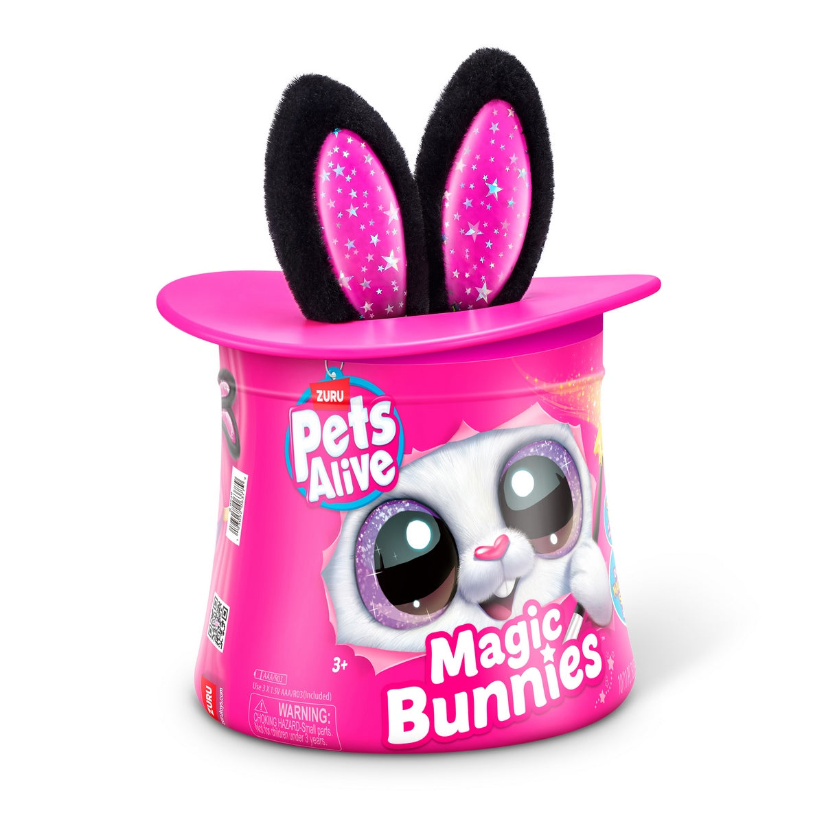 Peluche Conejo En Sombrero De Copa Pets Alive Zuru - Negro