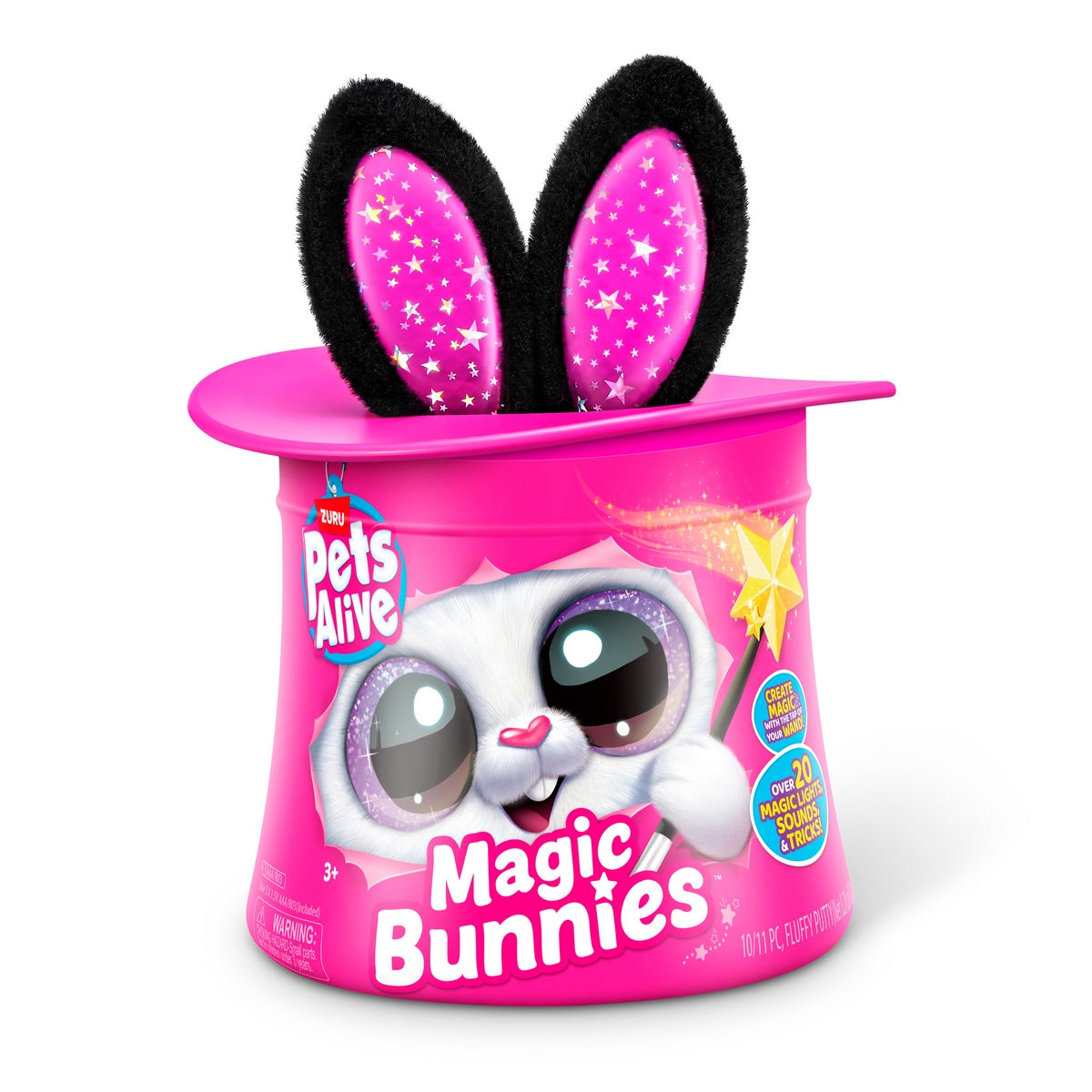 Peluche Conejo En Sombrero De Copa Pets Alive Zuru - Negro