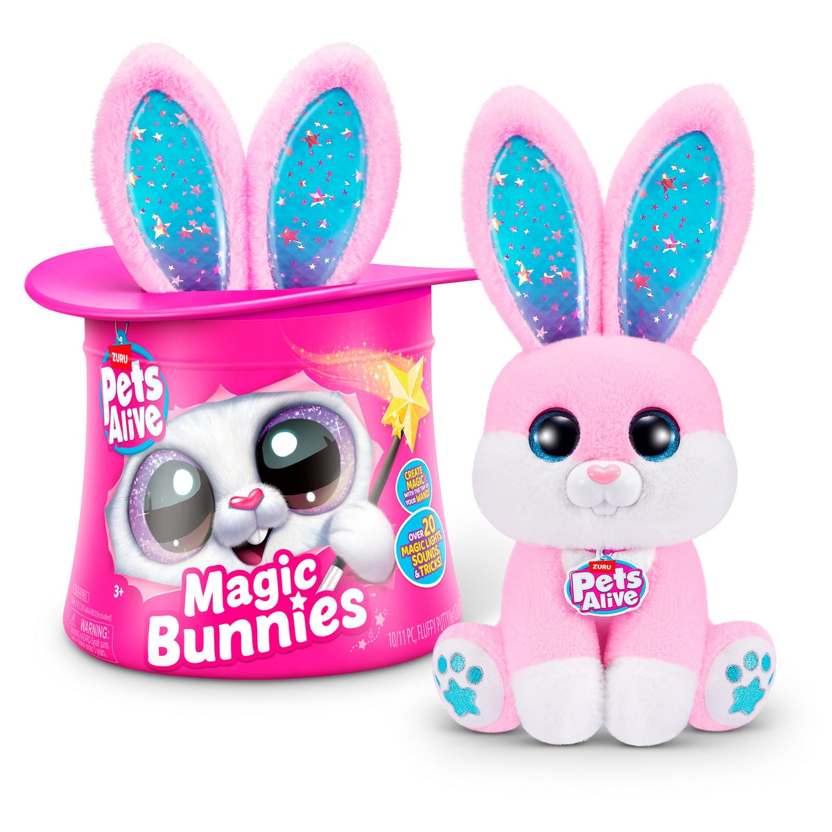 Peluche Conejo En Sombrero De Copa Pets Alive Zuru - Rosado