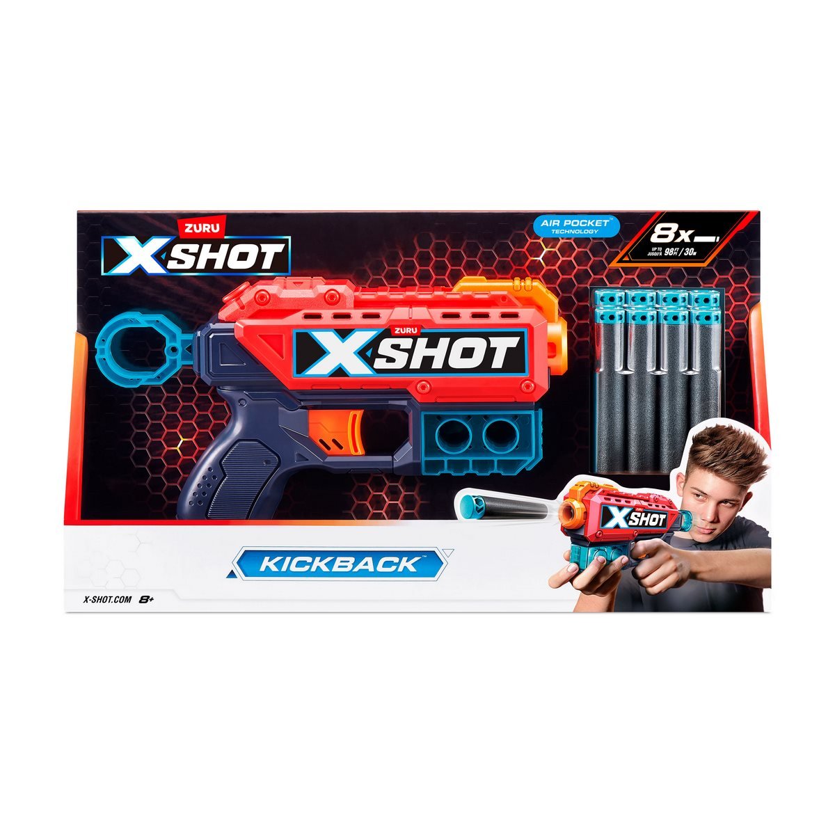 Lanza Dardos Kickback Con 8 Dardos X-Shot