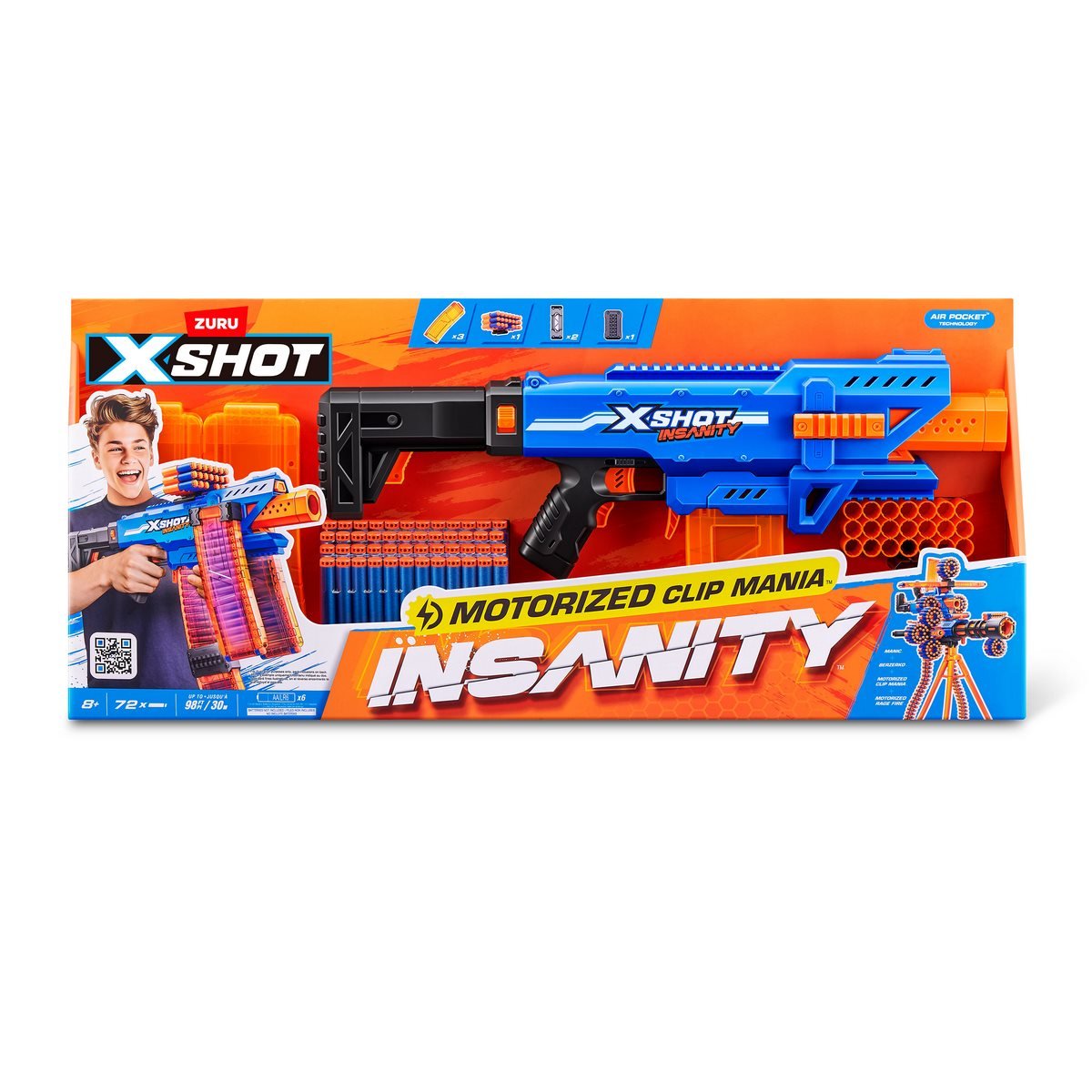 Lanza Dardos Insanity Clip Blaster Con 72 Dardos X-Shot