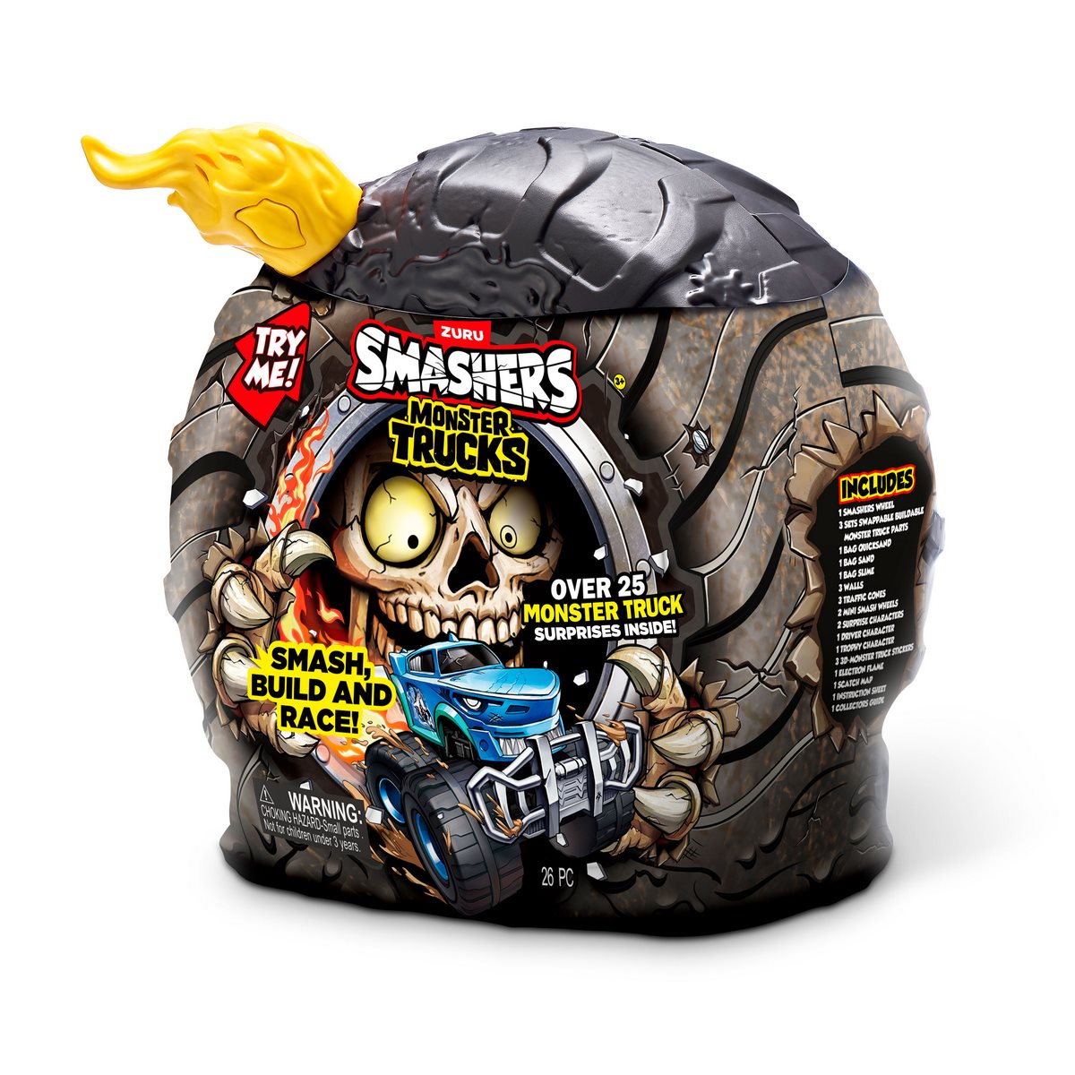 Rueda Sorpresa Con Playset Monster Truck Zuru - Amarillo