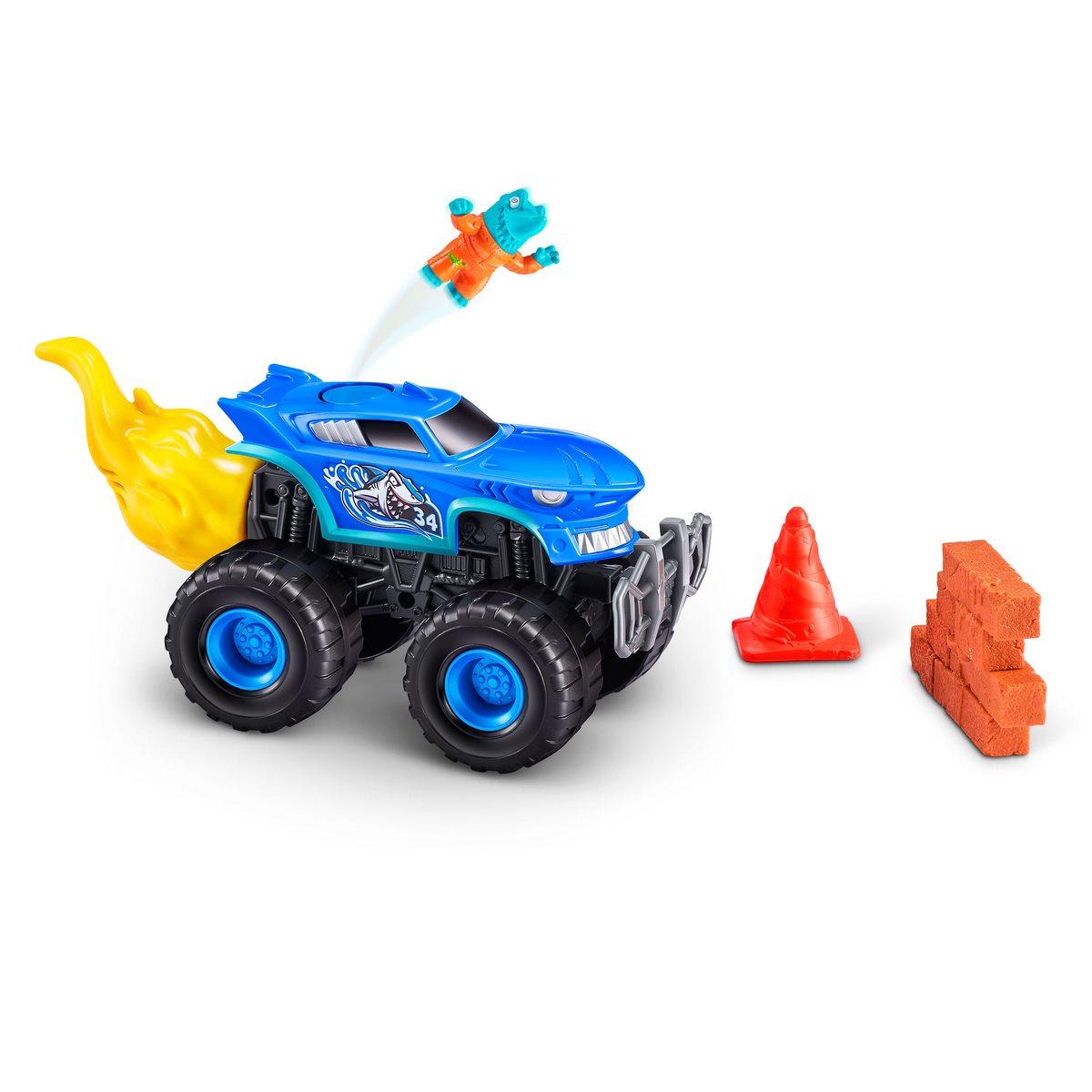 Rueda Sorpresa Con Playset Monster Truck Zuru - Amarillo