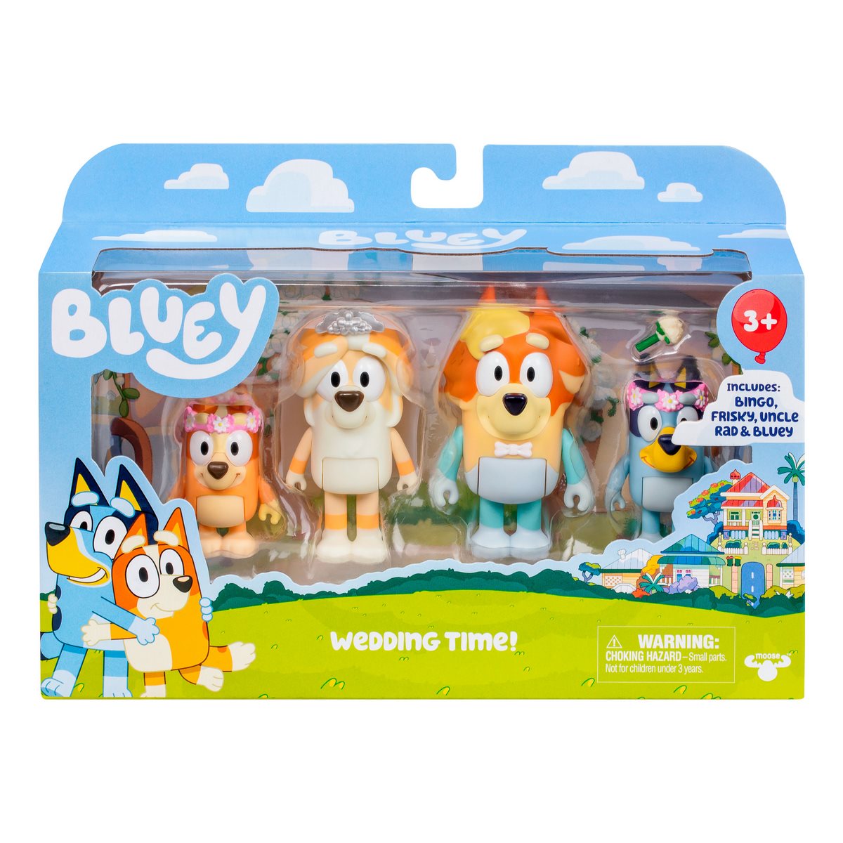 Bluey Set 4 Figuras - Viaje Familiardia De Boda