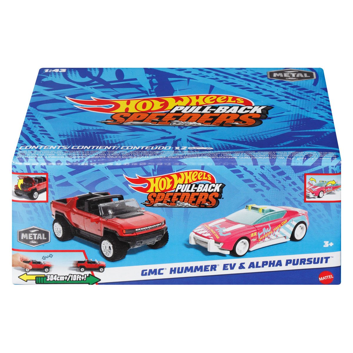 Hot Wheels Paquete De 2 Autos De Friccion Sorpresa - Gmc Hummer Y Alpha Pursuit