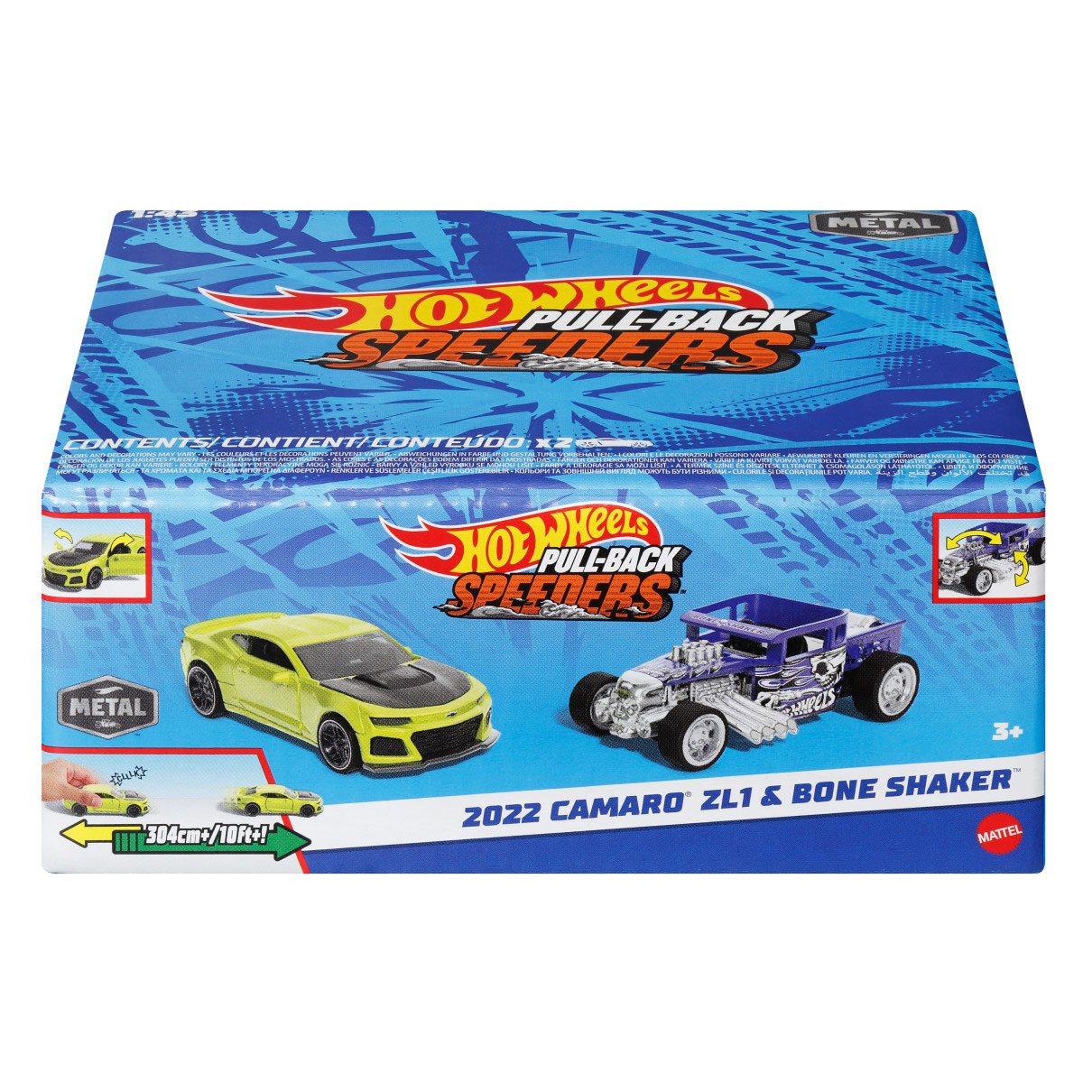 Hot Wheels Paquete De 2 Autos De Friccion Sorpresa - 2022 Camaro Zl1 Y Bone Shaker
