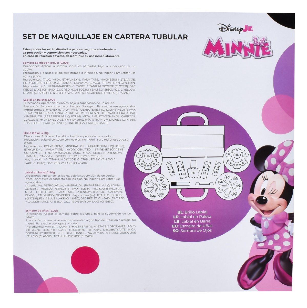 Cartera De Mano Tubular Con Cosméticos Minnie