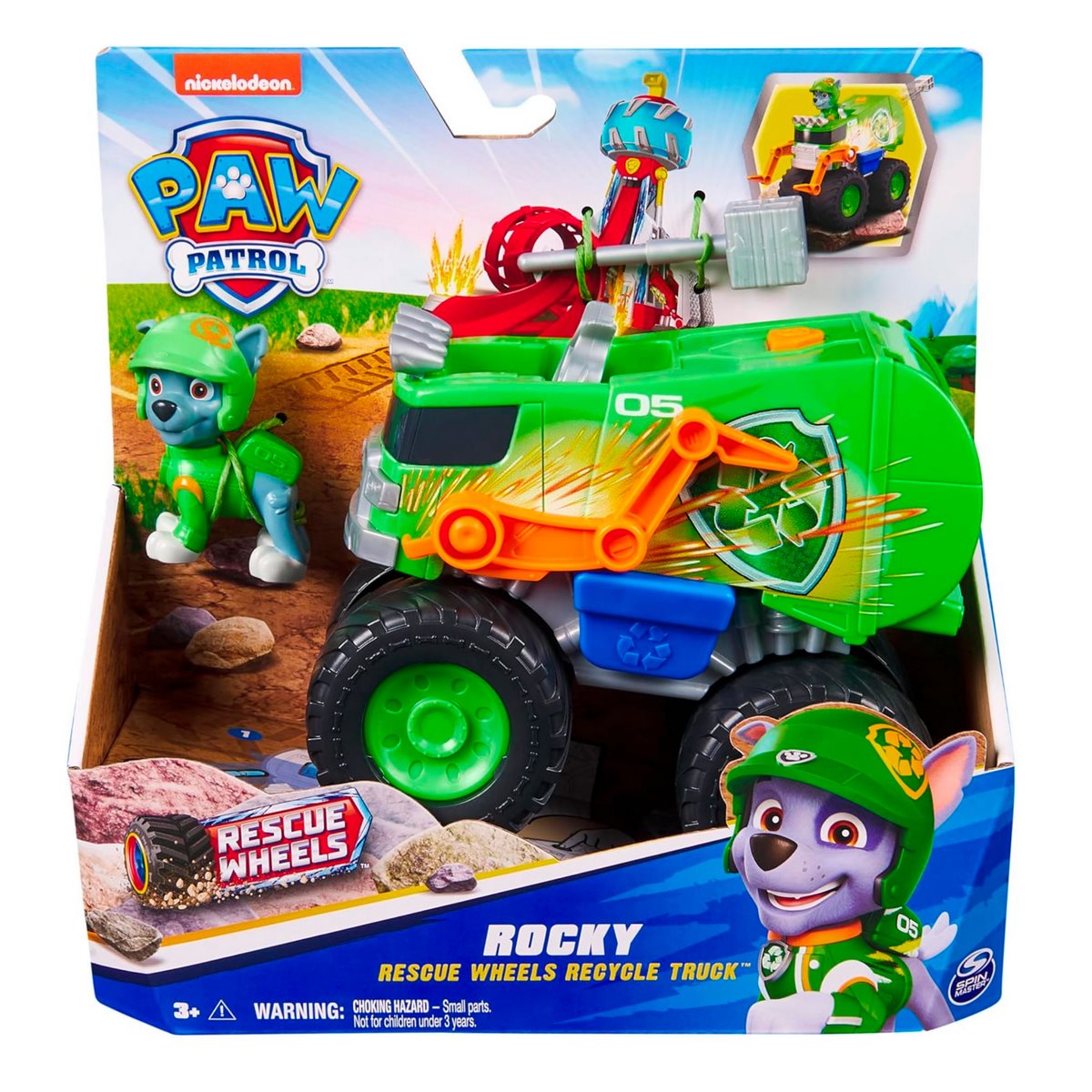 Paw Patrol Vehiculo Rescue Wheels - Rocky Rescue Wheels Recycle Truck