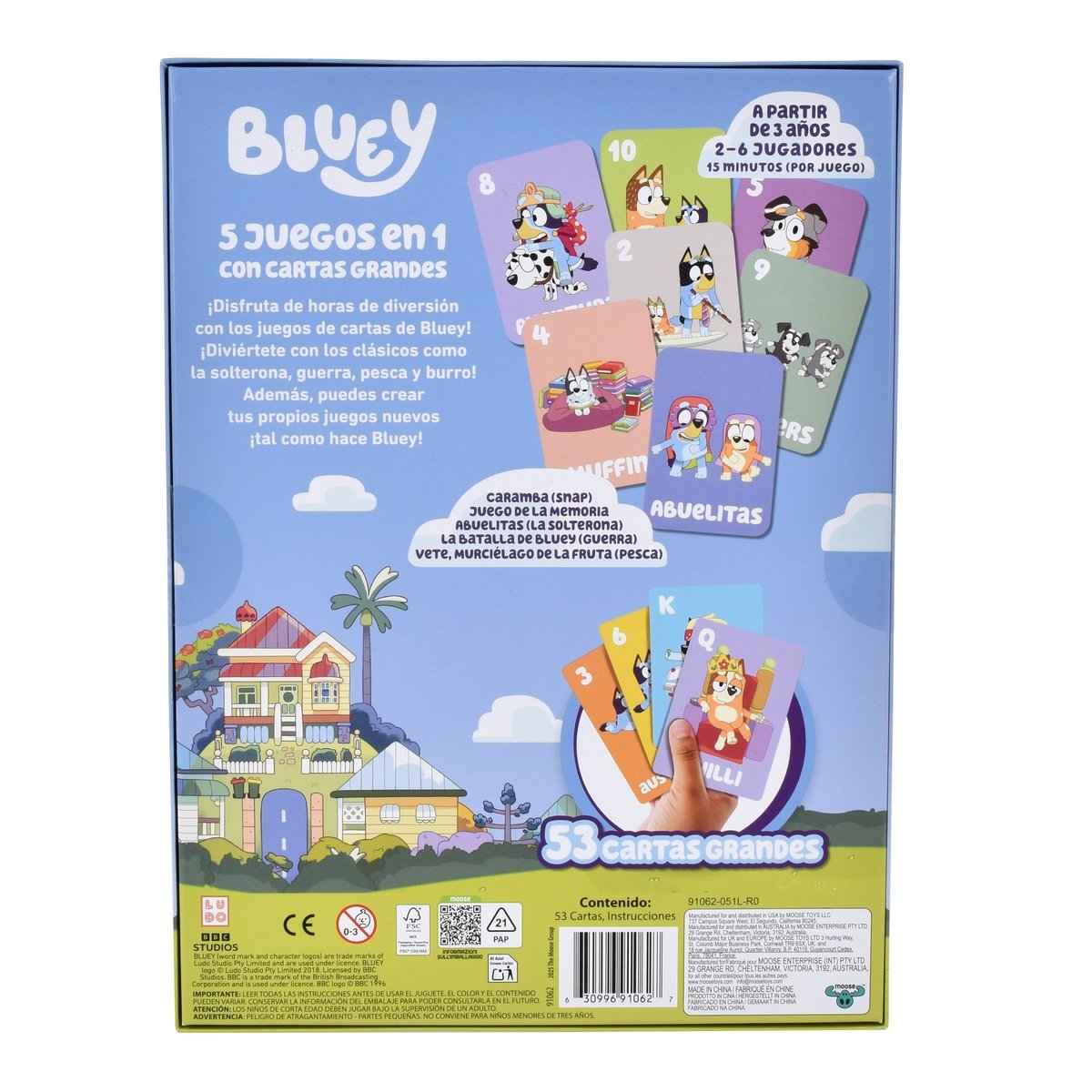 Juego de cartas 5 en 1 Bluey