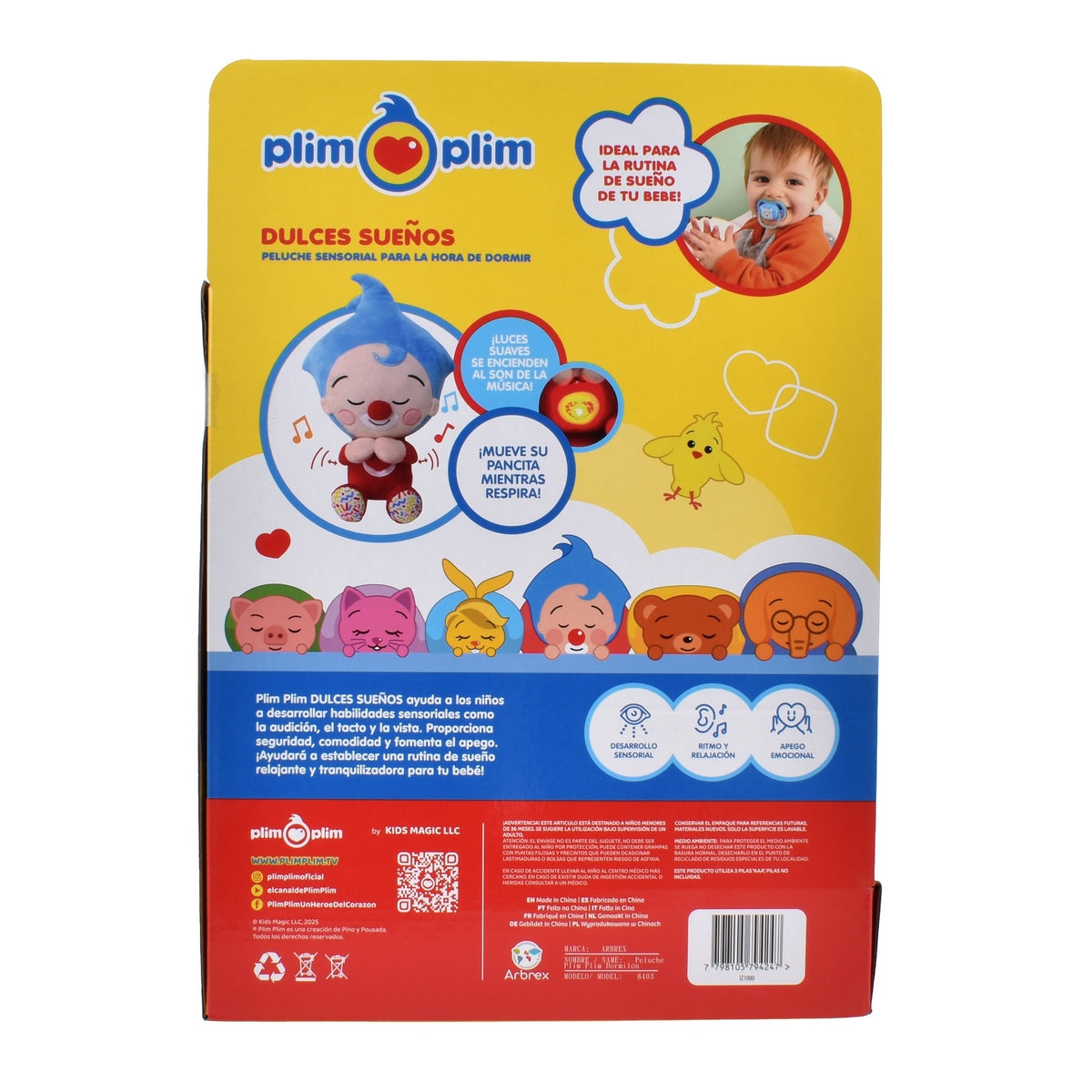 Peluche Para Dormir 30 Cms Con Musica Plim Plim