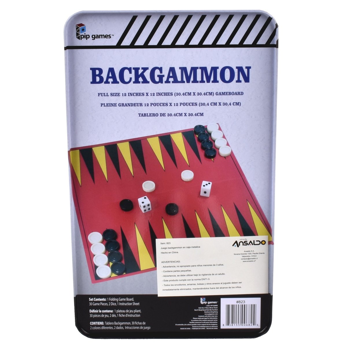Juego Backgammon En Caja Metálica