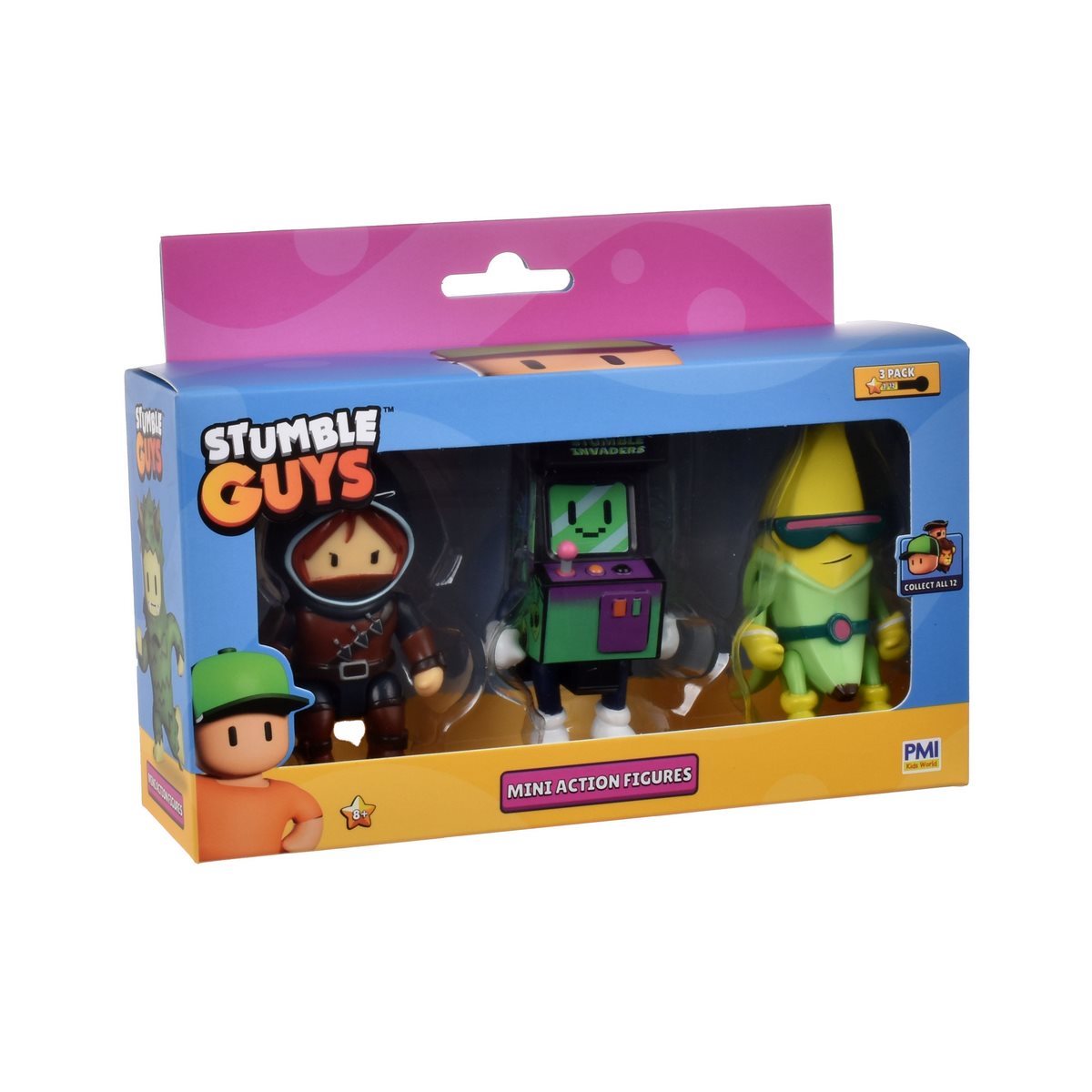 Pack 3 Figuras 8 Cms Articuladas Stumble Guys - Stumble Invaders