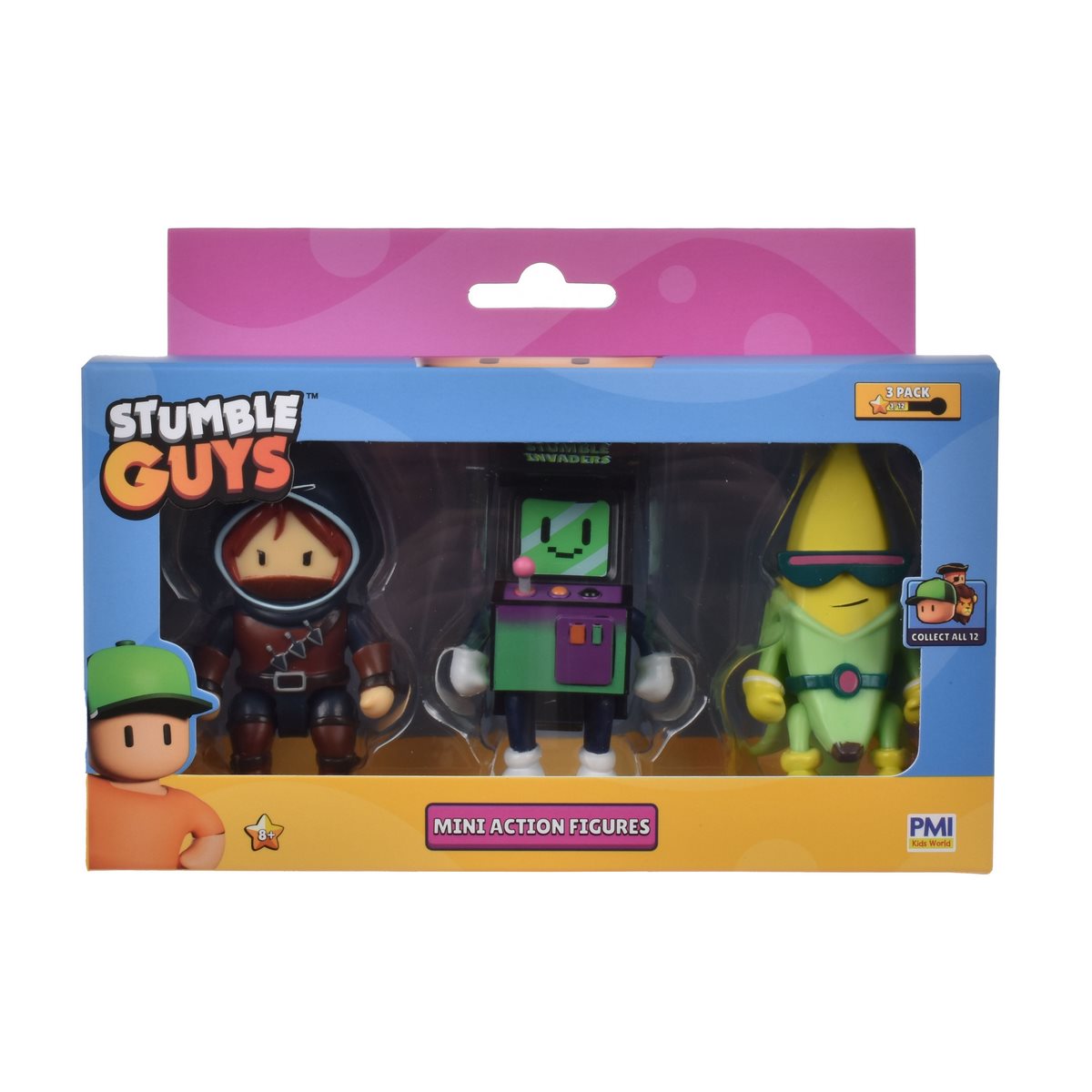 Pack 3 Figuras 8 Cms Articuladas Stumble Guys - Stumble Invaders