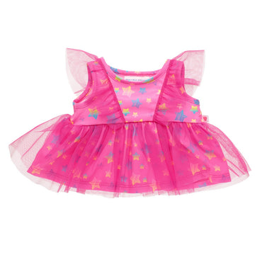 Vestido Fucsia Tul Con Estrellas Build-A-Bear