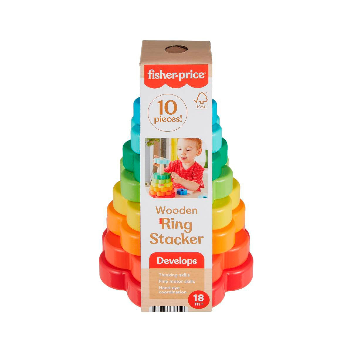 Fisher-Price Juguete Para Bebés Anillos Apilables De Madera