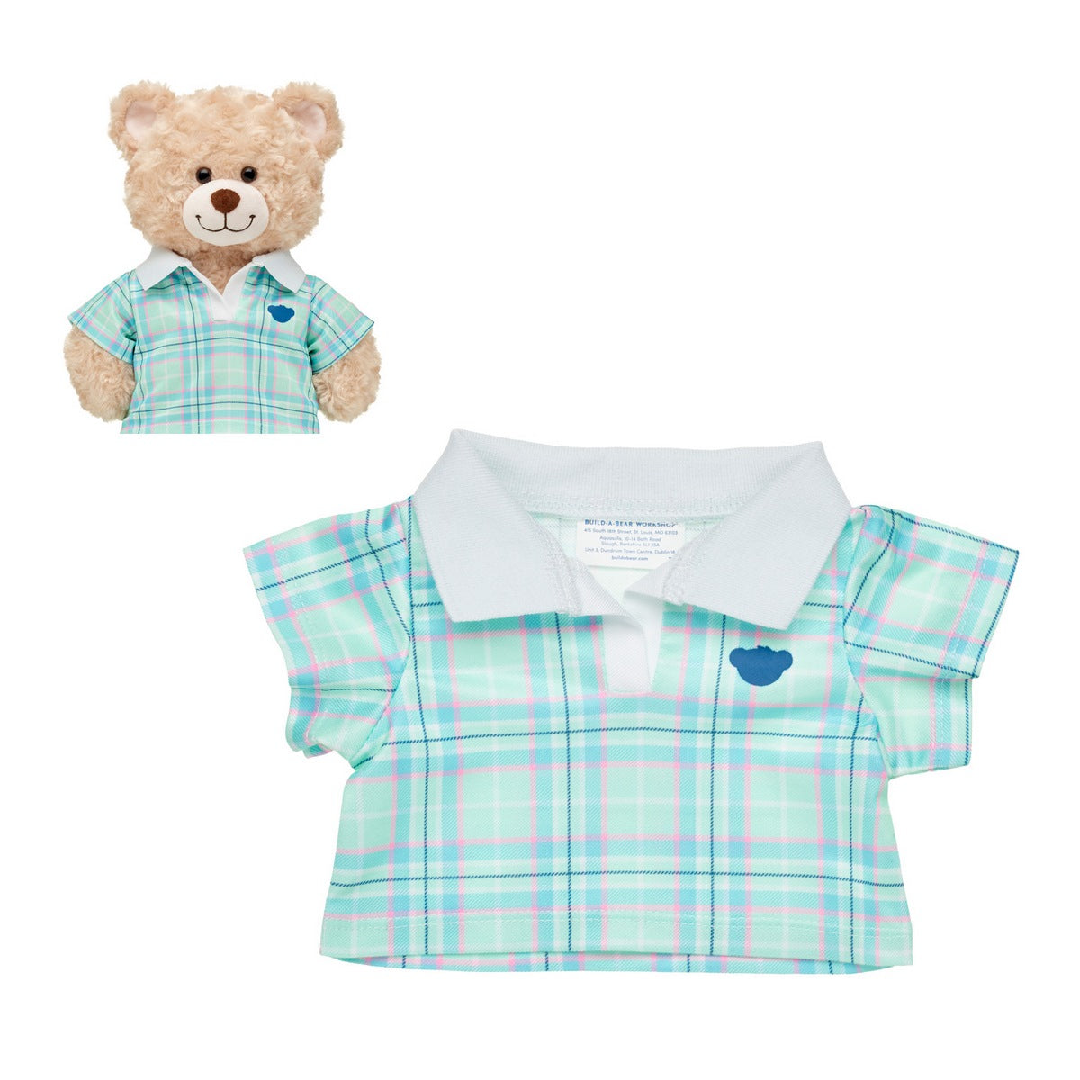 Polera Escosesa Con Cuello Build-A-Bear