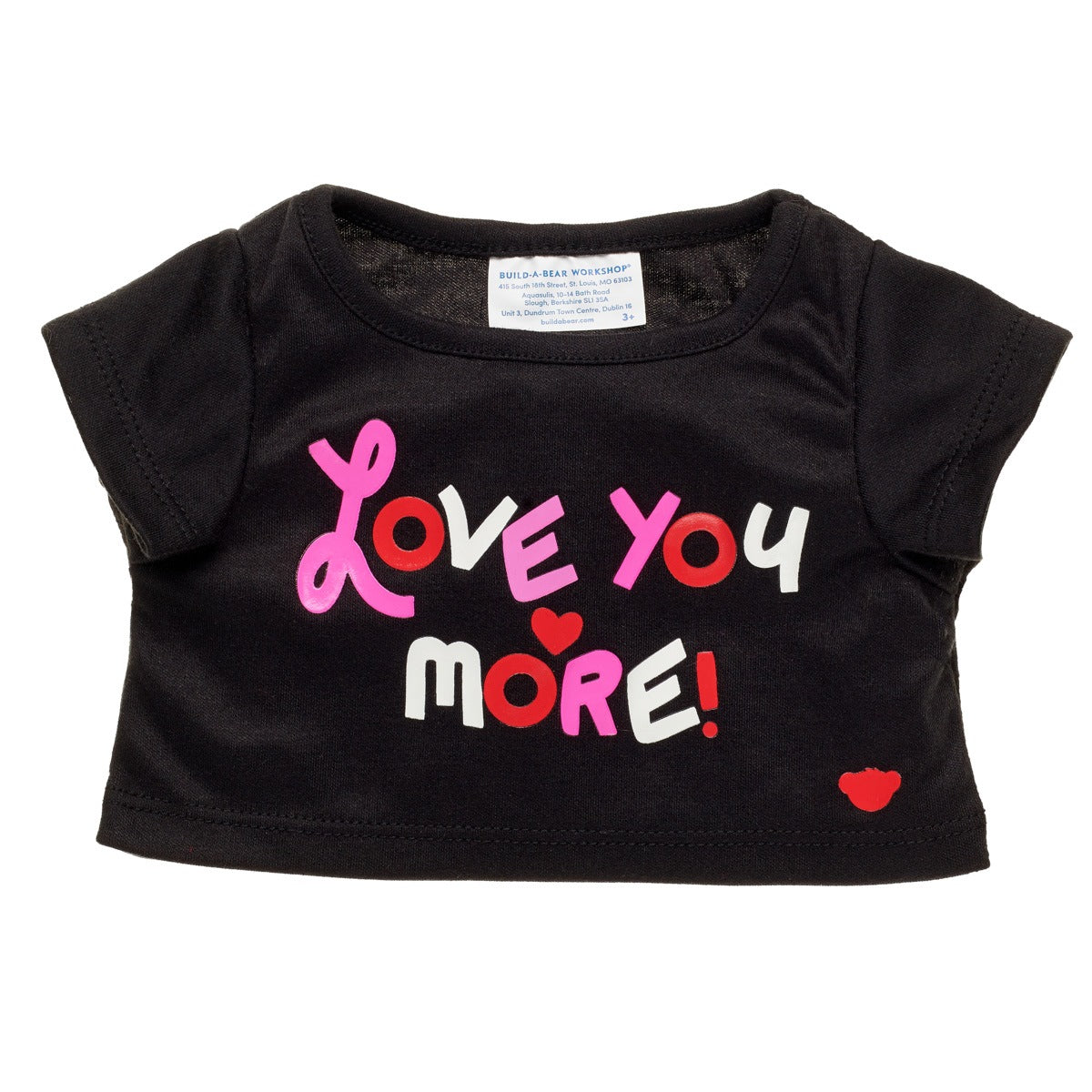 Polera Negra Love You More Build-A-Bear