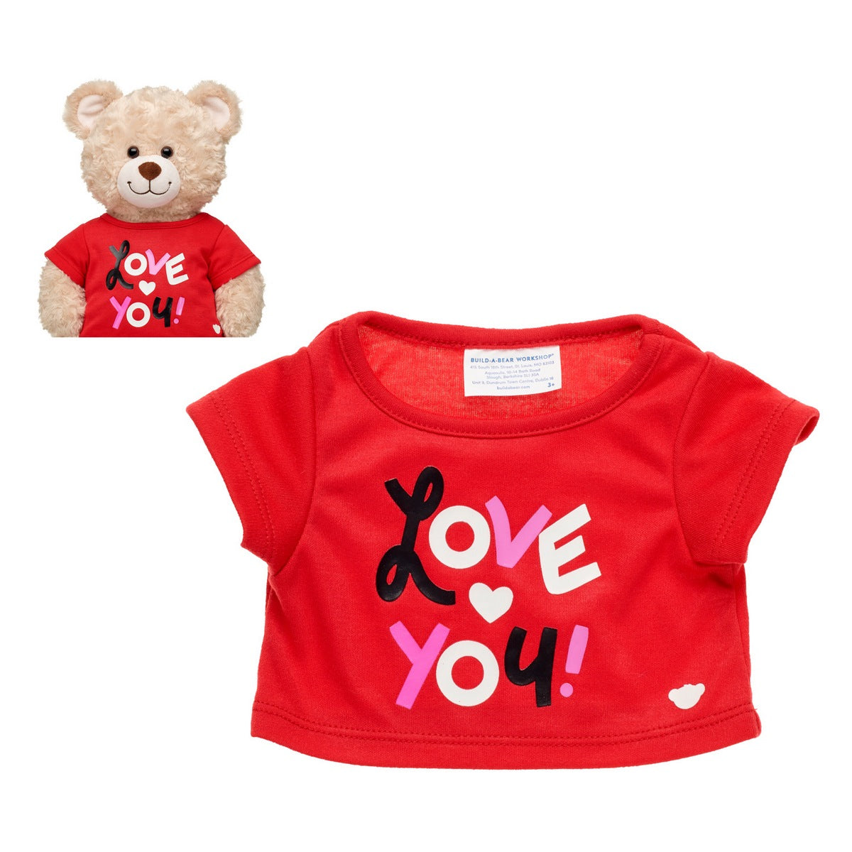 Polera Negra Love You Build-A-Bear