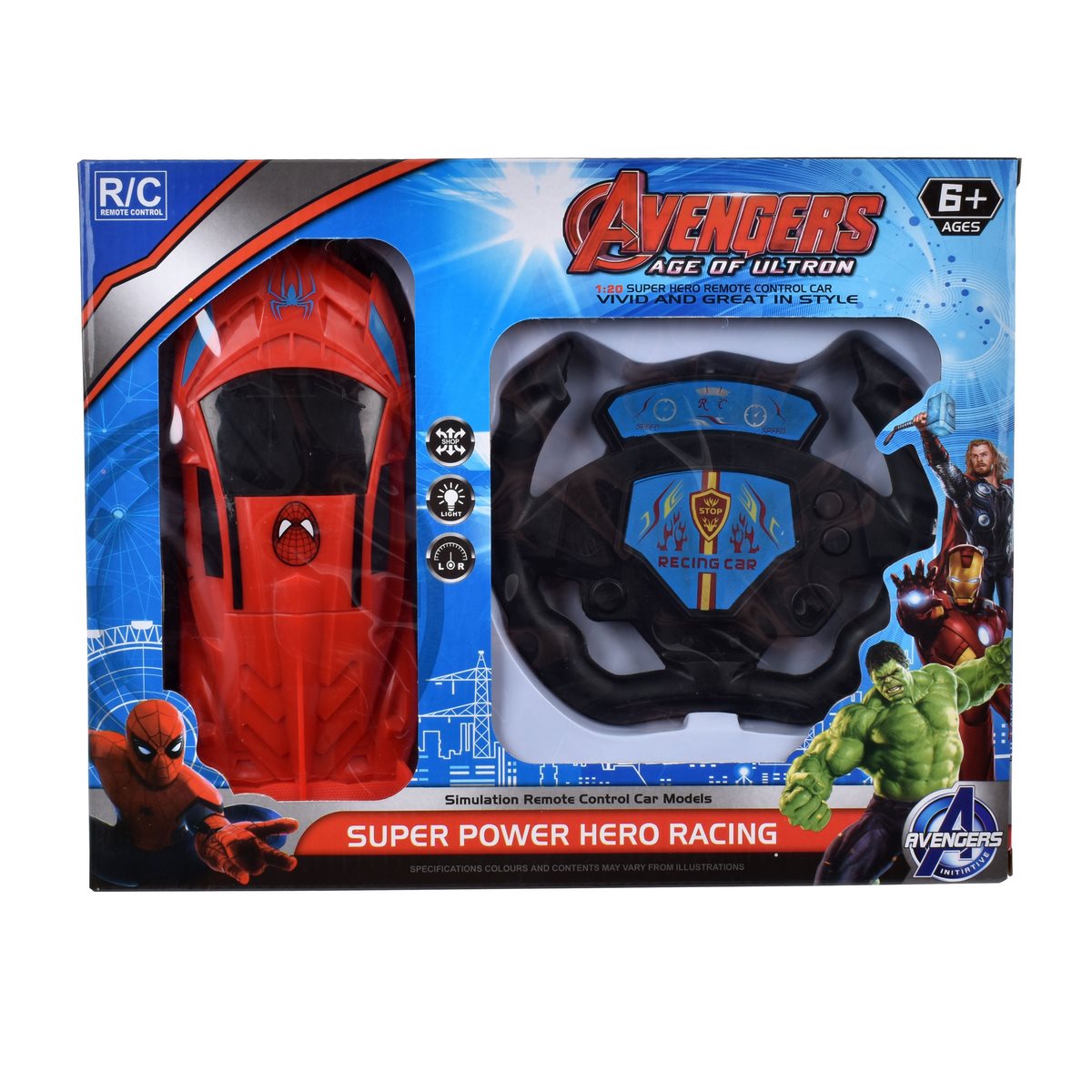 Auto Radio Controlado De 20 Cms Funcion Simple Spiderman