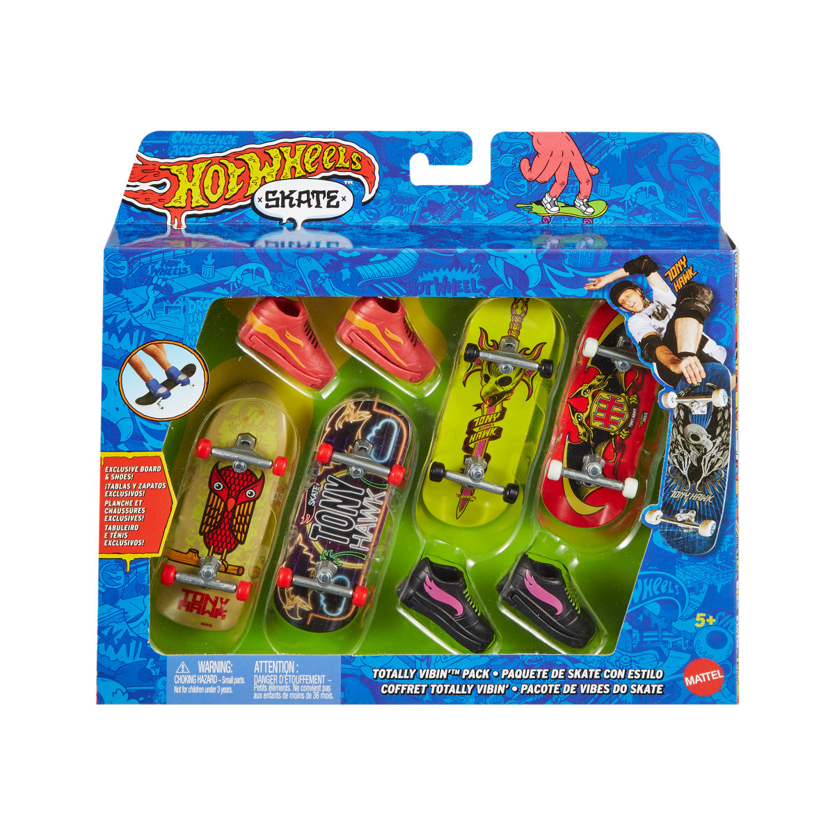 Hot Wheels Skate Multipack De Patinetas Con Tenis - Paquete De Skate Con Estilo