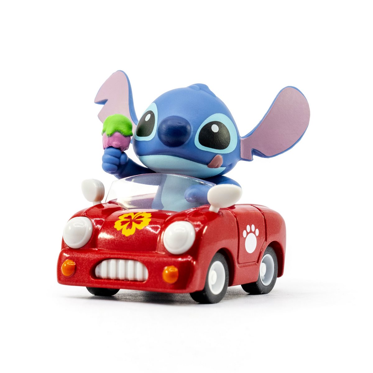 Vehiculo Con Figura Stitch Pullback - Stitch Automovil Rojo