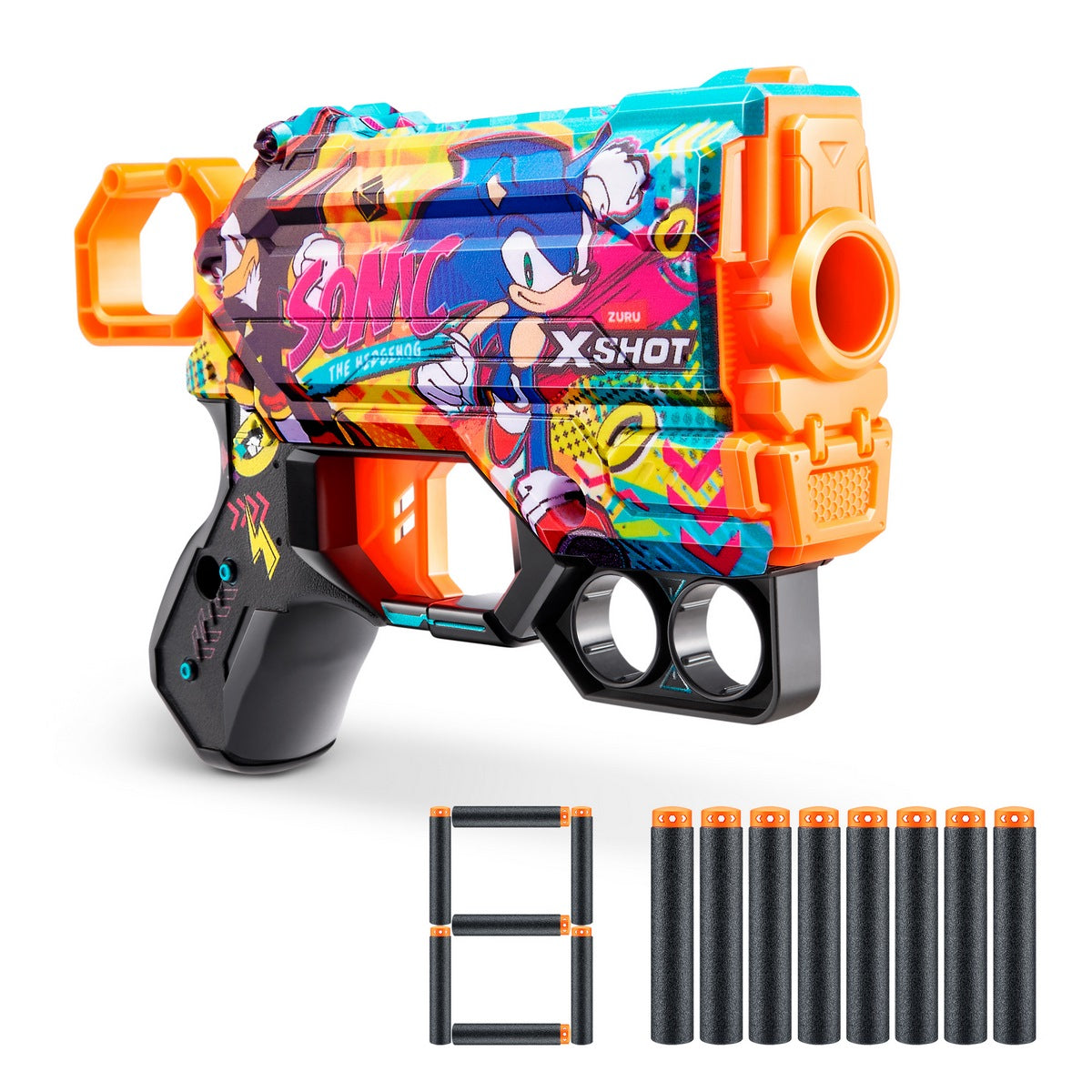 Lanza Dardos Skin Menace Sonic Con 8 Dardos X-Shot - Hyper Spike