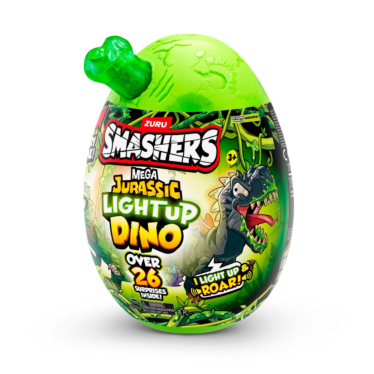 Mega Huevo Smashers Jurassic Con Luces - Verde