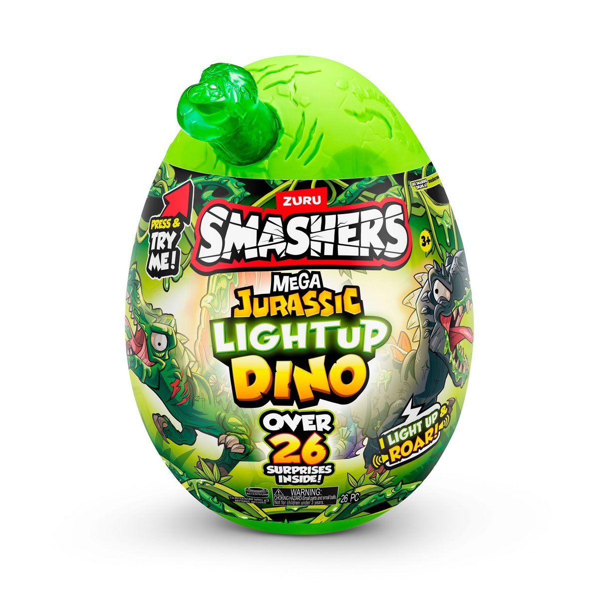 Mega Huevo Smashers Jurassic Con Luces - Verde