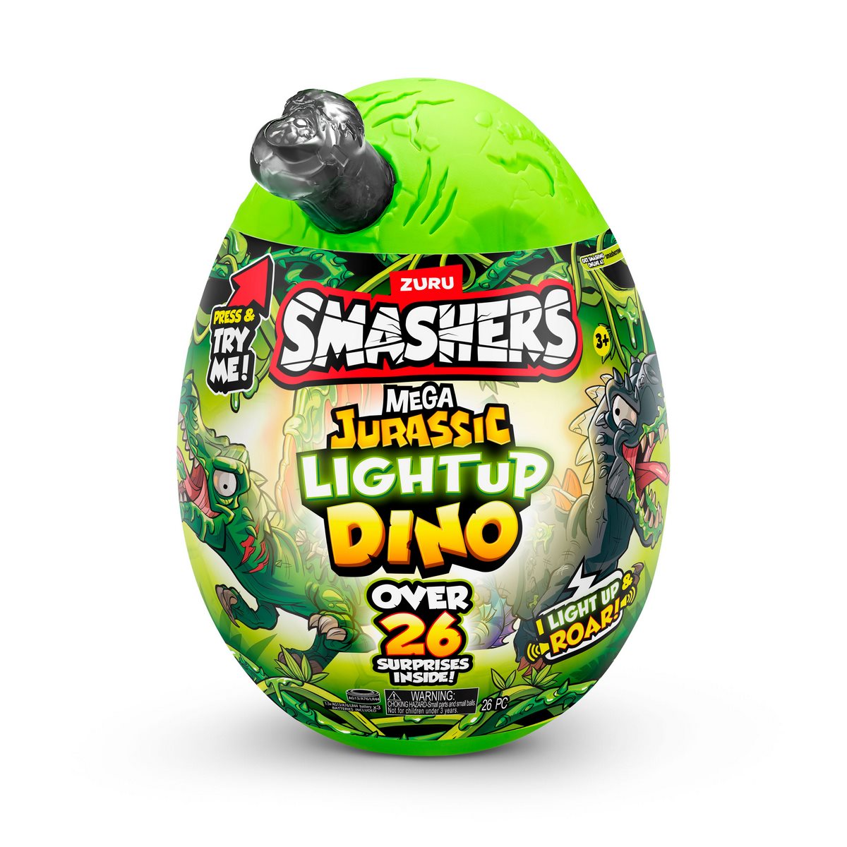 Mega Huevo Smashers Jurassic Con Luces - Negro